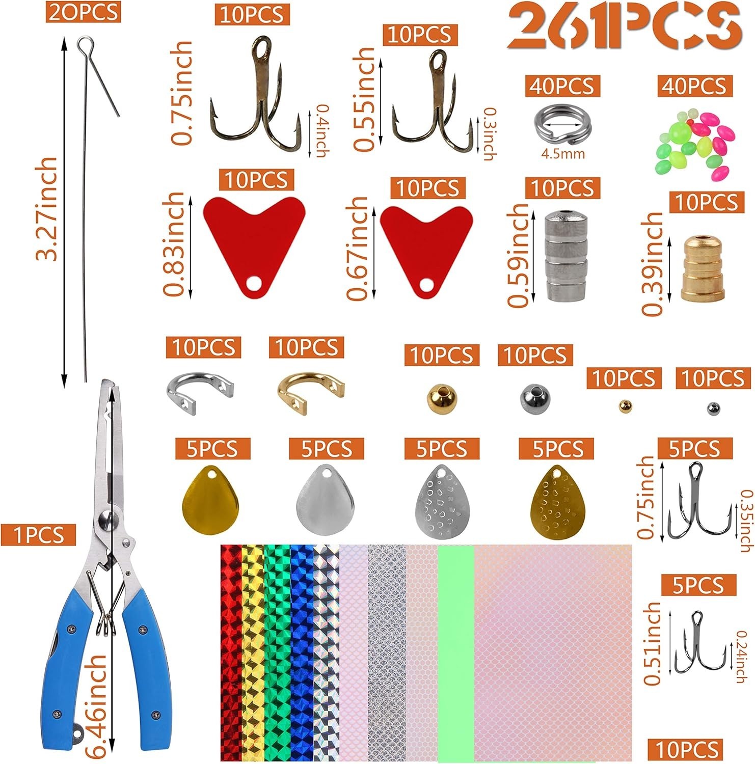 Fishing Spinner Bait Making Kit, 261pcs DIY Fishing Lure Making Kit Buzzbait ... - Image 2