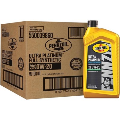 Pennzoil Ultra Platinum Full Synthetic 5W-20 Motor Oil, 1 Quart (6 Pack)