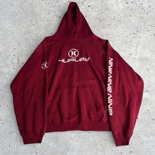 HURLEY Vintage Grail Hoodie Mens Long Sleeve Logo Front Pullover Hoodie Size XL