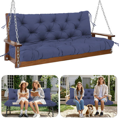 5'' Extra Thick Waterproof Porch Swing Cushions for 3 Seater - Navy Blue