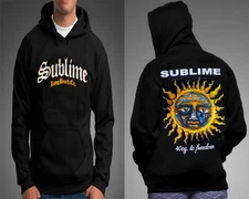 SUBLIME LONG BEACH CA BLACK HOODIE MENS 100% SILK SCREEN HIGH QUALITY