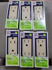 Lot Of 6 T5325 Leviton Tamper Resistant Duplex Outlet T5325