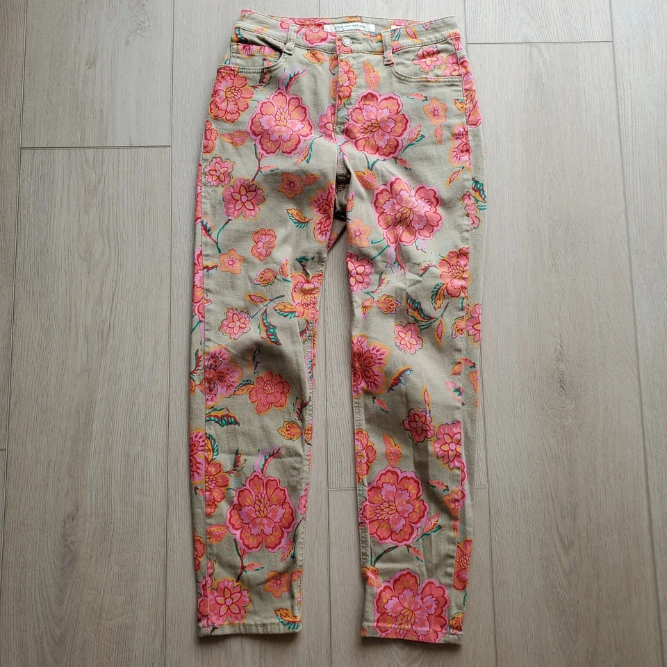 Pantalones chinos Jones New York para mujer con estampado floral de pierna recta talla 8 Foto 4 de 4