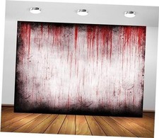 7x5ft Fabric Horror Bloody Wall Backdrop Red Blood Dripping Blood 7x5FT A16560