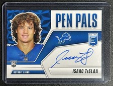 ISAAC TESLAA 2025 PANINI DONRUSS ELITE ROOKIE PEN PALS HORIZONTAL BLUE INK AUTO