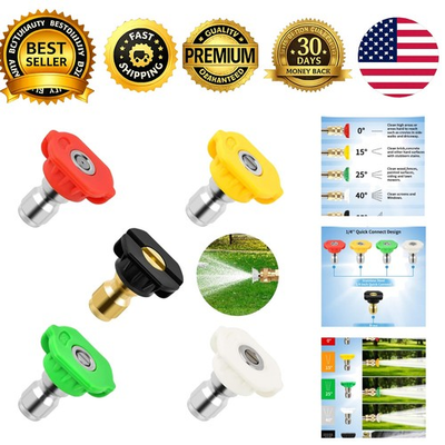 #ad Pressure Washer Nozzle Tips 5 Pack Universal 1 4 Quick Connect 4500 PSI 0 15 25 $20.99