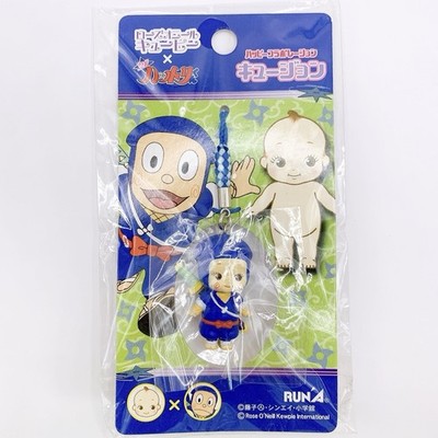 Ninja Hattori-kun × QP Kewpie Rose O'Neill Kew John Netsuke Mascot Figure Strap