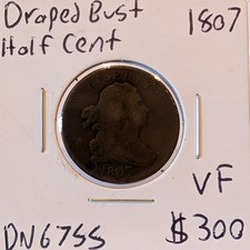 1807 Draped Bust Half Cent VF Details