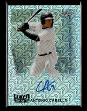 2020 Leaf Metal Draft #LA-AC1 Antonio Cabello 1990 Leaf Autographs Silver Mojo
