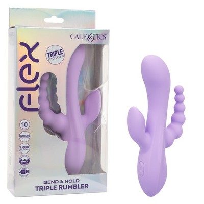Calexotics Flex Bend And Hold Triple Rumbler Purple Massager Se4383253