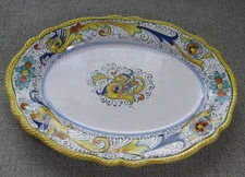 Artistica di Poja Deruta Raffaellesco Oval Ceramic Majolica 13.25" Platter Italy