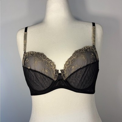 La Perla  Black and Gold Lace Bra