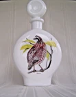 VINTAGE BOBWHITE QUAIL MILK GLASS DECANTER WITH STOPPER - 1969 MILK GLASS