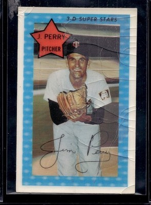 1971 Kellogg's Jim Perry #3b Read Cracks in Card Common