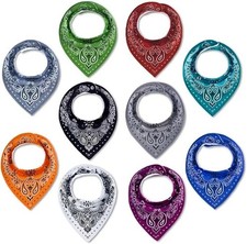 10 Pack Baby Triangle Bandana Bibs for Boys Girls for Drool Teething Eating w...
