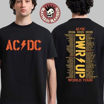 ACDC World Tour 2024 2025 2026 Logo With Dates Back T-Shirt BS1705