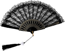 Foldable Lace Fan Handheld Chinese Vintage Style Hand Held Folding Fans for Part