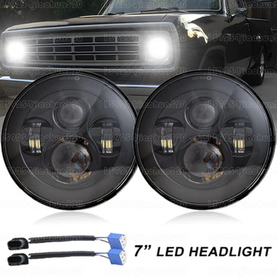Fit Dodge D100 D200 D300 Pickup 7inch Round LED Headlights Hi/Lo Sealed Beam 2x