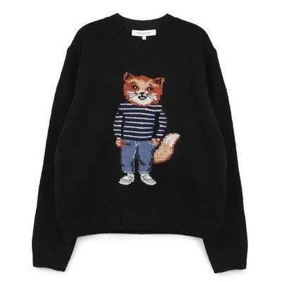 Maison Kitsune Dressed Fox Intarsia Wool Knit 149529148