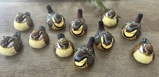 Adorable Birds Sparrows Christmas Ornaments Lot Of 11 Small Resin