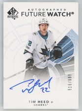 2017-18 SP Authentic Future Watch auto /999 Tim Heed Rookie  San Jose Sharks