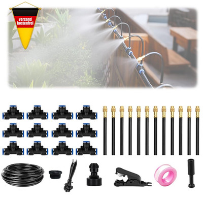 Bewässerungssystem Garten 20m 360° verstellbar für Beete Terrasse und Pflanzen