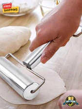 1 pc Stainless Steel Rolling Pin for Baking Dough - Durable & Easy to Clean