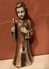 Engel alte Holzschnitzerei Skulpturen ohne Flügel Weihnachtsengel H. ca. 23 cm