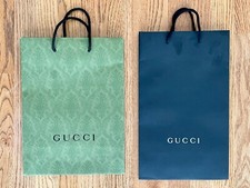 Lot Of 2 Gucci Gift Bags: Limited Edition Green Embossed  15  x 9  Black