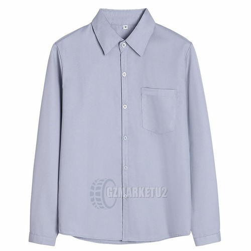 Girls Boys Kids School Uniform Revere Open Collar Long Sleeve Shirt Blouse - Picture 10 of 15