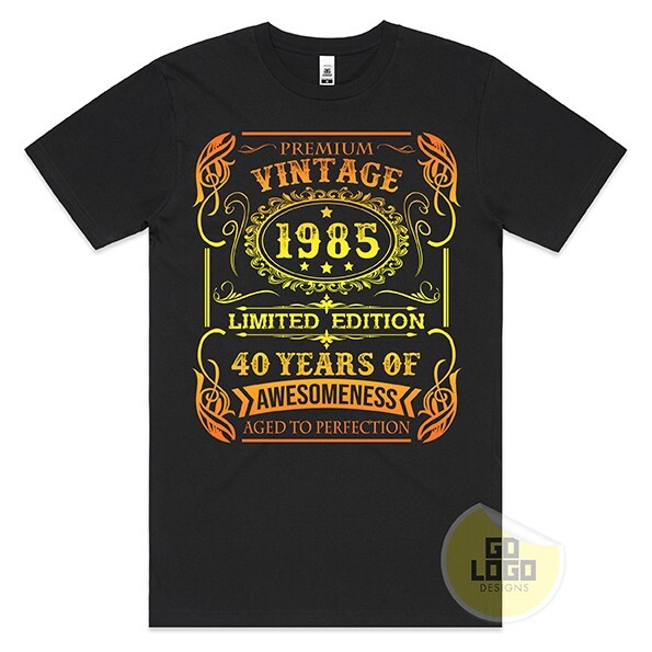Funny TShirt 40th BIRTHDAY Born Made in 1985 Vintage Retro Cool Tee Present Gift-image