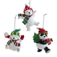 Polar Bear and Panda Bear Ornaments