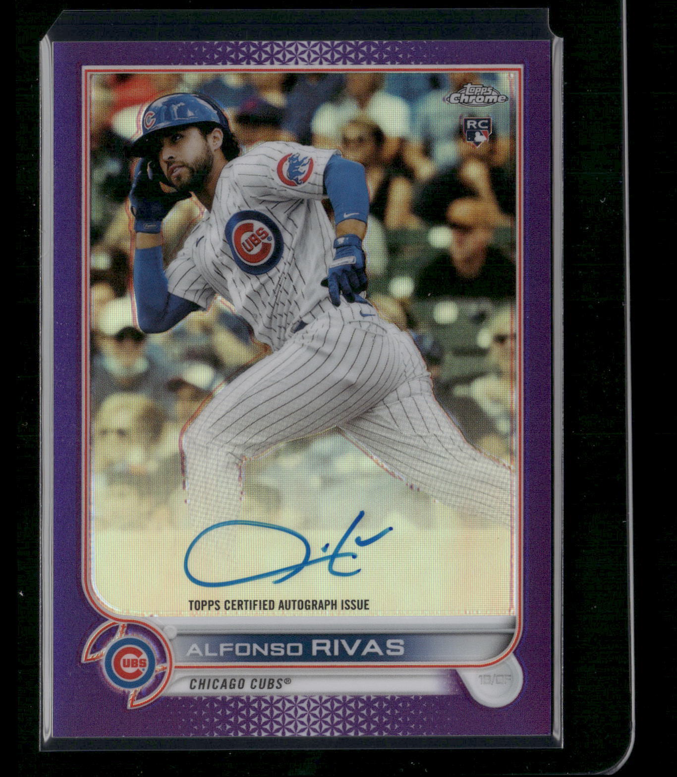 2022 Topps Chrome #RA-AR Rookie Autographs Purple Refractor Alfonso Rivas #/250