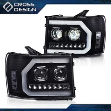 LED DRL Tube Headlights Lamps Fit For 2007-2013 GMC Sierra 1500 2500HD 3500HD
