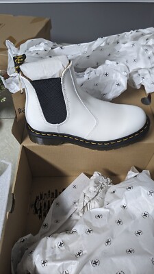 ドクターマーチン チェルシーブーツ 2976 YS WHITE SMOOTH Dr. Martens 2976 YS Smooth boots - White Chelsea Slip On | eBay