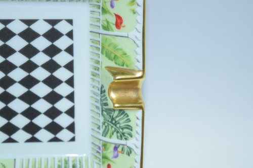 Hermes Checker Change Tray Green Vintage Ashtray Porcelain Dinnerware YA2 - Picture 4 of 8