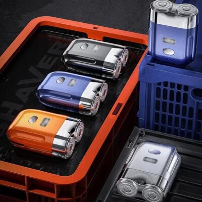 Afeitadora Portátil Impermeable USB para Hombres, Mini Maquinillas de Afeitar Doble Cabezal Lavable N7N5 S7T6