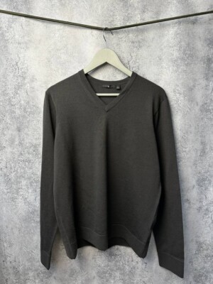 Jil Sander Uniqlo J+ V-Neck Wool Sweater Pullover Pulli Herren Größe L