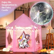 Princess Tent Girls Large Playhouse Kids Castle Play Tent with Star Lights Toy