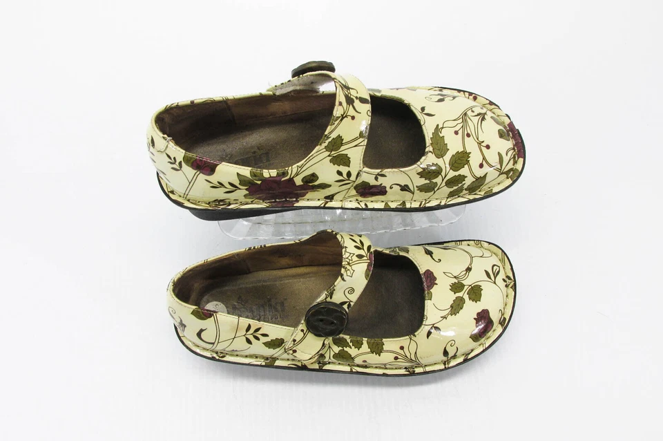 Zapato de mujer Alegria Paloma White Rose Talla 7.5M EUR 38 Mary Jane Flat PreOwned vq Foto 2 de 4