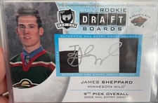 2008-09 Upper Deck The Cup Rookie Draft Boards /25 James Sheppard #DB-SH Auto