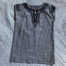 Tea Collection grey embroidered tunic, size 6