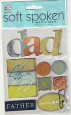 MAMBI Soft Spoken by Renee 3D Stickers DAD Father Theme 93937 Fast FREE Ship!
