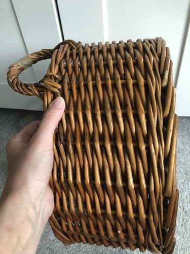 LARGE Vintage Cane Wicker Basket with Handles Toys Storage Hamper Gifts Storage - Picture 5 of 6