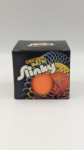 Vintage Original Plastic Slinky in Box Orange Red Open Box Great Condition HOT