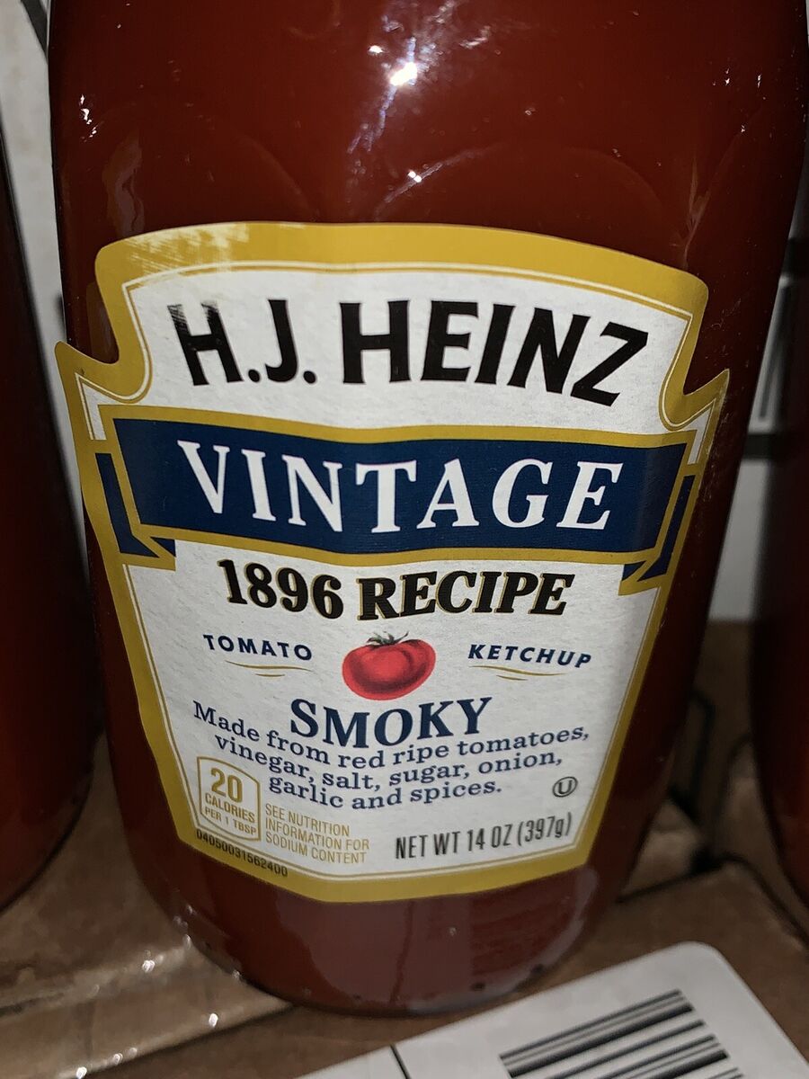 2 H.J. Heinz Vintage 1896 Recipe Ketchup Smoky 14 Oz Sealed 2 H.J. Heinz Vintage 1896 Recipe Ketchup Smoky 14 Oz Sealed