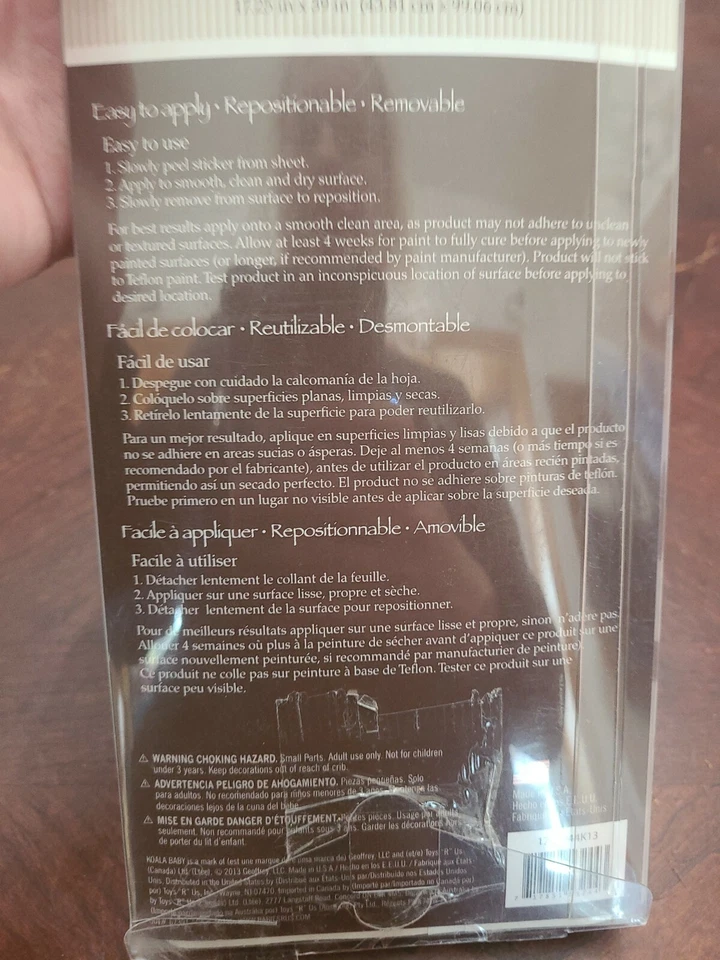 Nuevo en Paquete Koala Bebé Mono Divertido Arte de Pared Calcomanías Calcomanías Guardería Infantil Juguetes R Us Foto 3 de 4