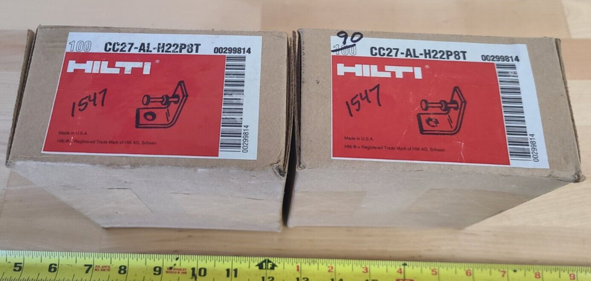 HILTI Ceiling Clip CC27-AL-H22P8T Two boxes (190) total pieces | eBay