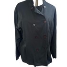 Chef Uniforms Black Chef Coat Long Sleeve Double Breasted Size Large