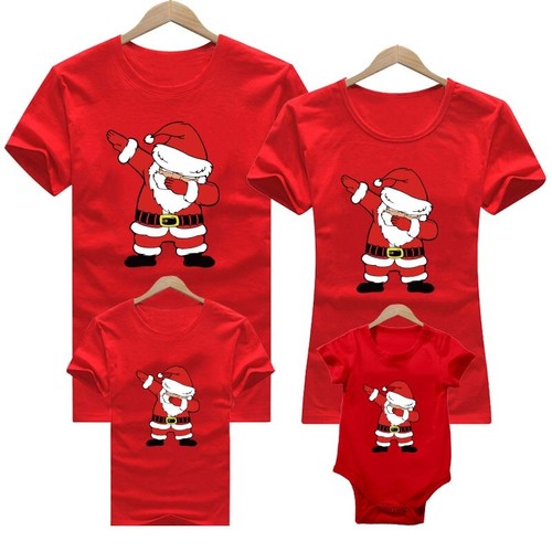 Weihnachten Familien Outfit Tshirt Mama Papa Santa Outfits für Kinder Baby Strampler - Bild 2 von 19